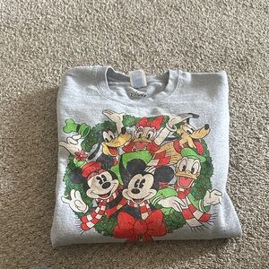 Disney Festive Gray Sweatshirt with Characters
